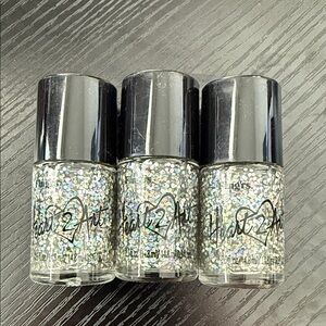 Silver Glitter Nail Polish Set of three